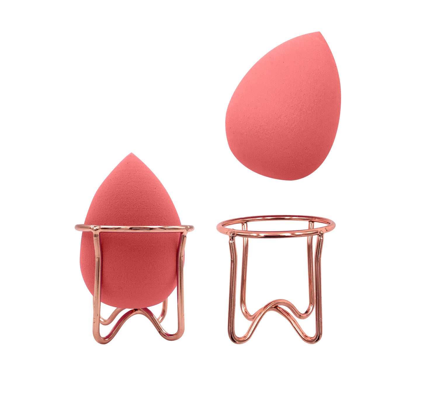 Professional Beauty Blender with Rose Gold Stand: Purple