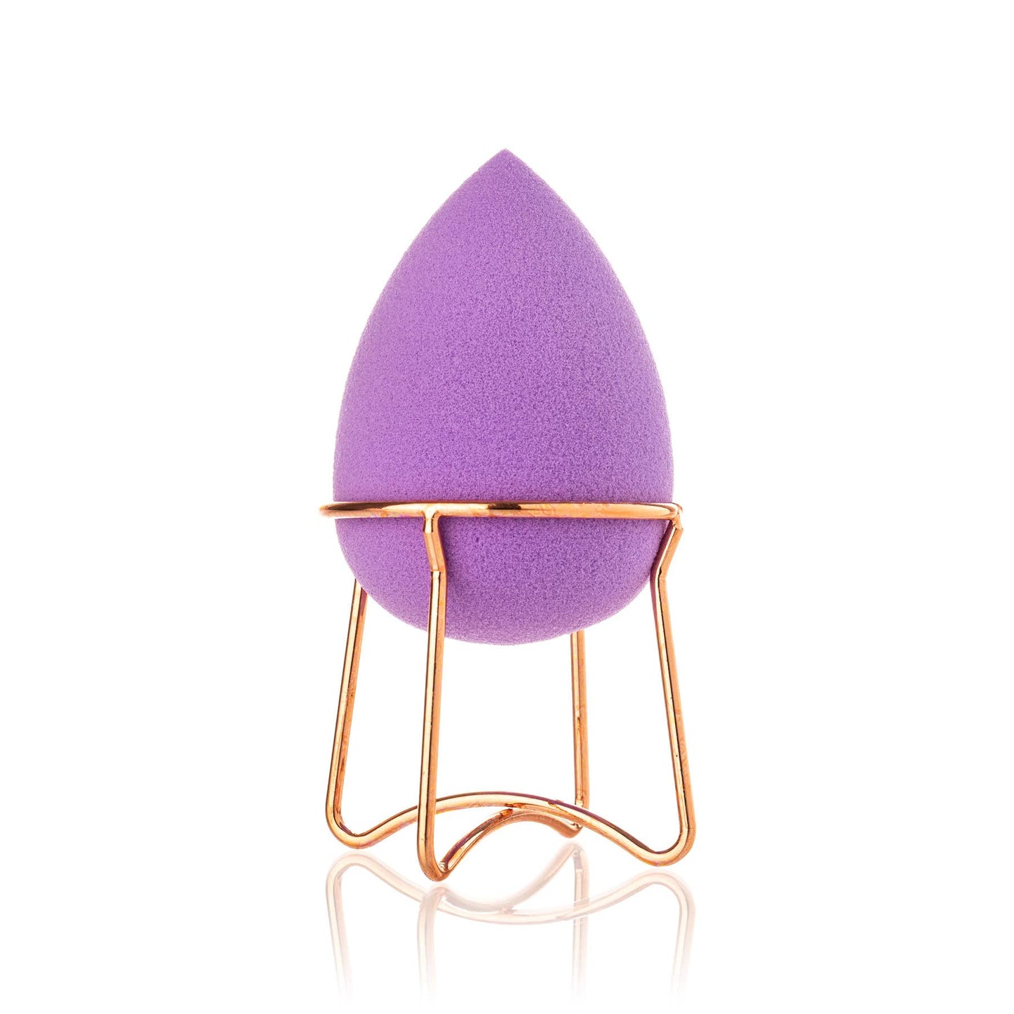 Professional Beauty Blender with Rose Gold Stand: Purple