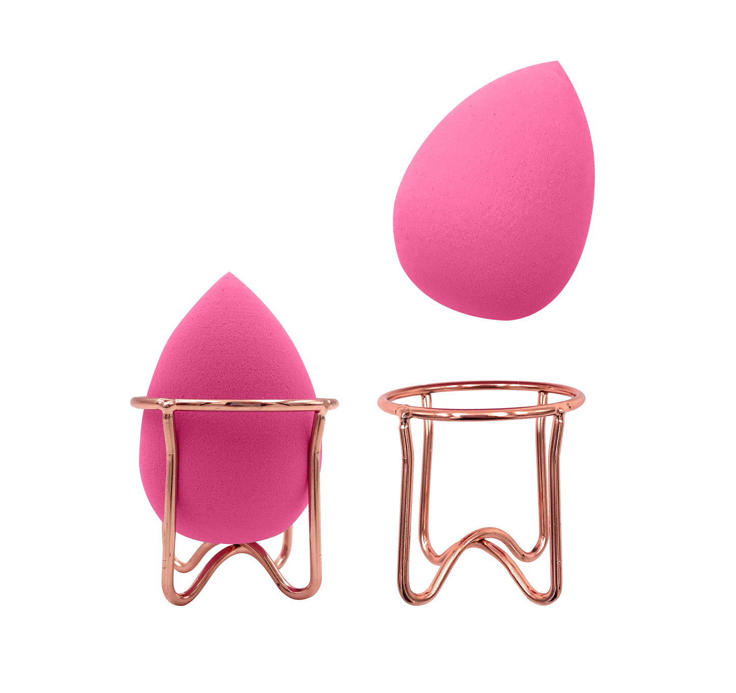 Professional Beauty Blender with Rose Gold Stand: Purple