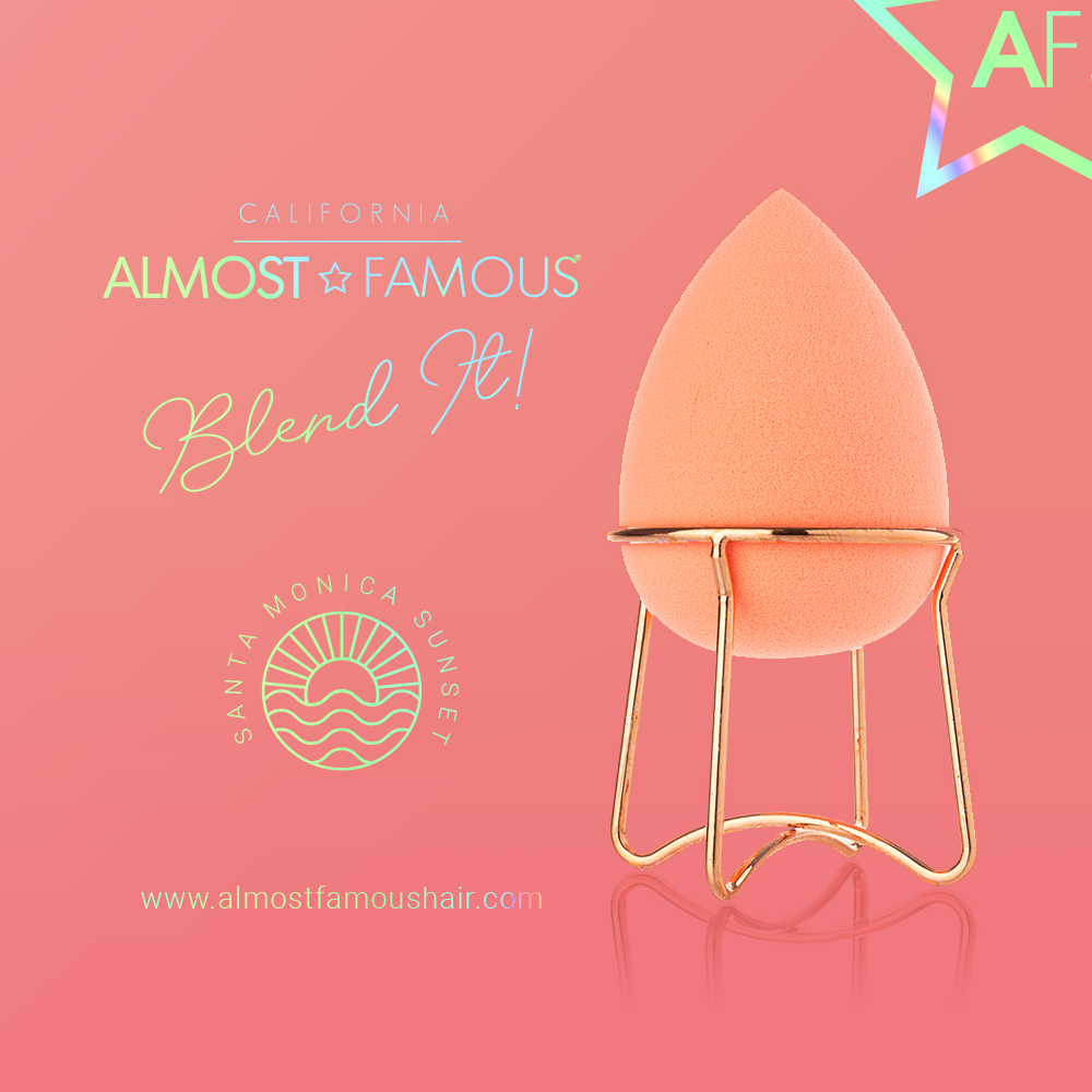 Professional Beauty Blender with Rose Gold Stand: Purple