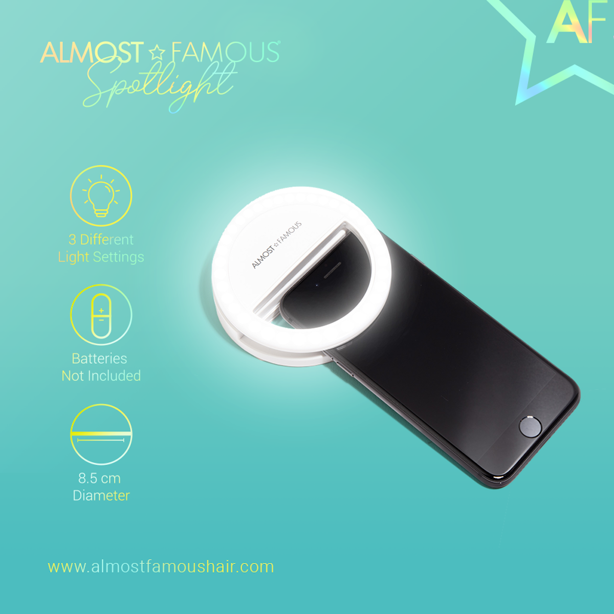 "Spotlight" LED Selfie Light: Black